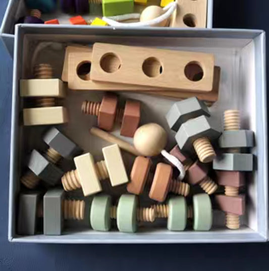 Wooden Nuts and Bolts Set
